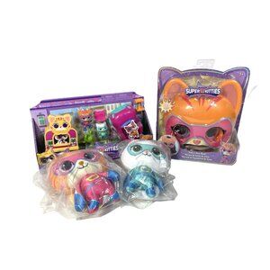 Disney SuperKitties Bundle Figure Playset Wearable Mask And Bitsy & Ginny Plush